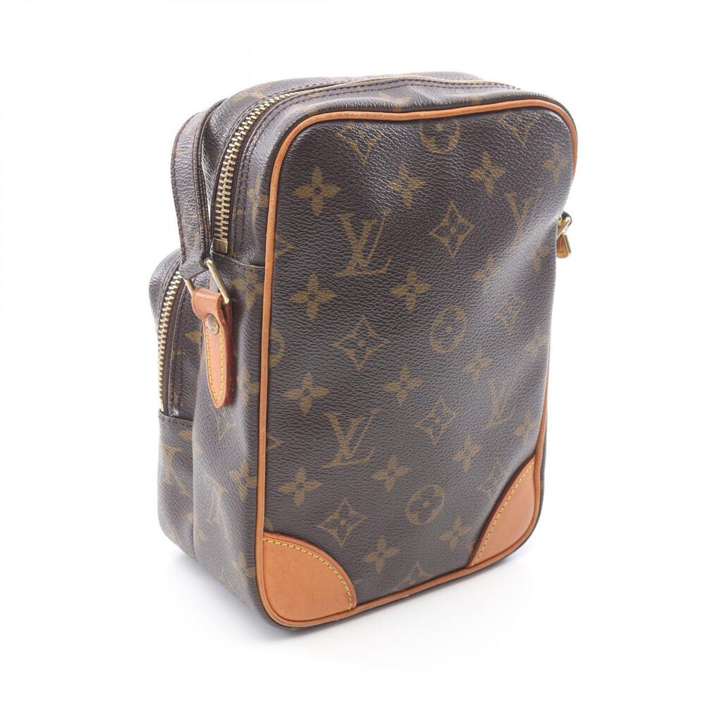 Louis Vuitton Amazon Brown Leather Shoulder Bag Canvas Monogram
